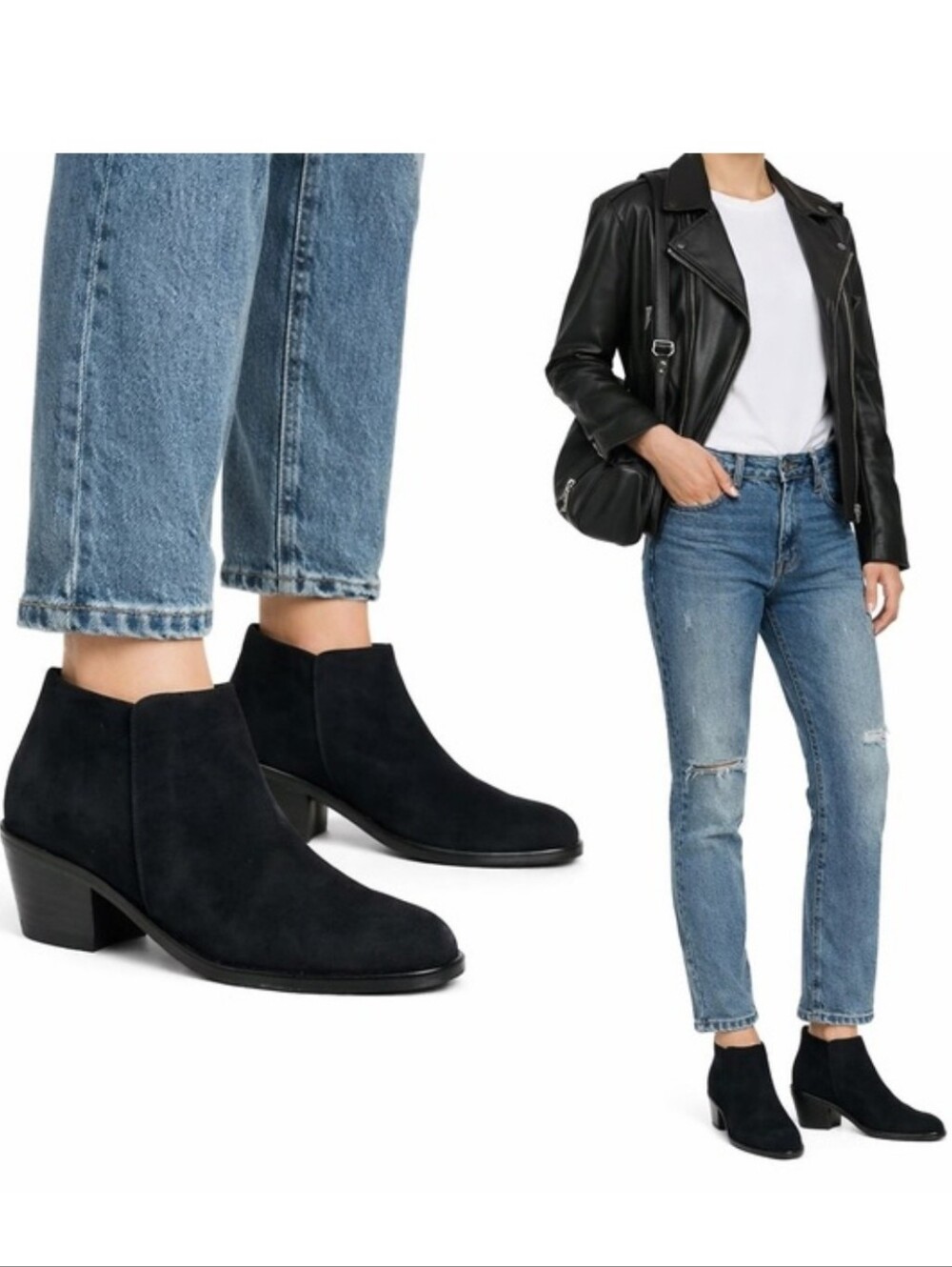 Vionic Black Suede Roseland Ankle Boots 10